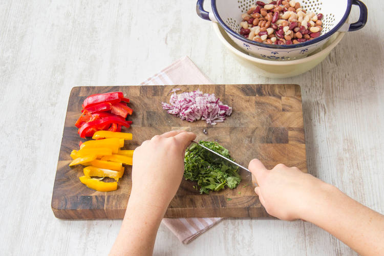 Chop up the coriander