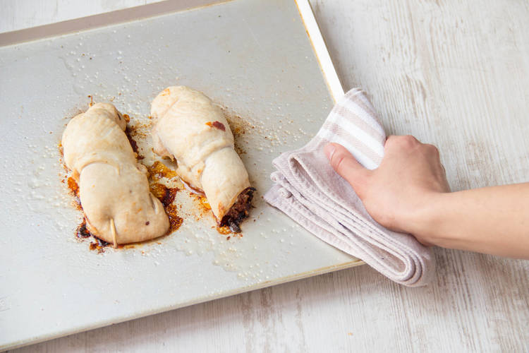 Roast the rolled chicken breasts