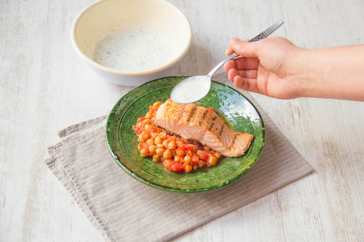 Top with the yoghurt dressing