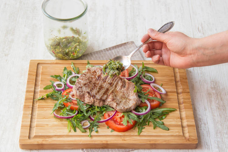 Top with the herbed salsa.