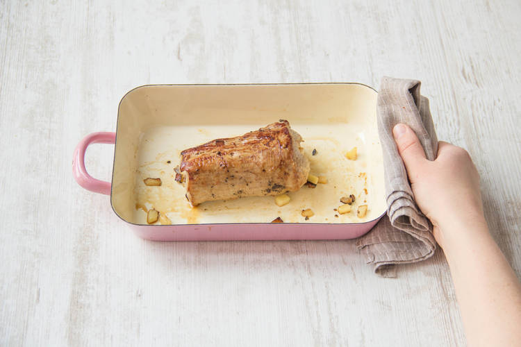 Leave the pork to rest