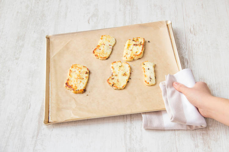 Don't overcook haloumi slices
