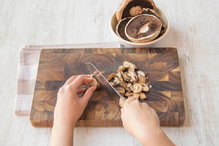 Cups whole and stems sliced