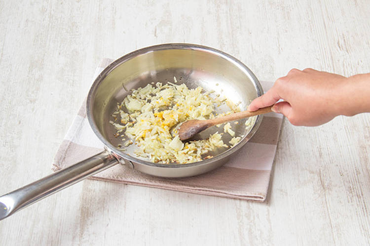 Cook onion, garlic and lemon