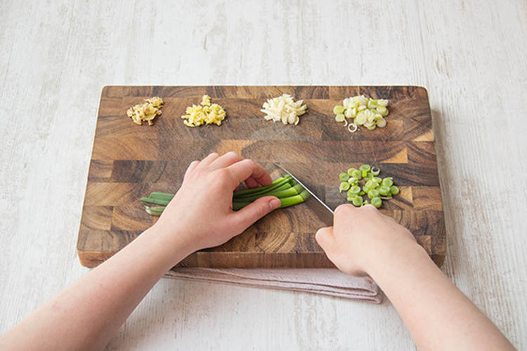 Chop onions, garlic and ginger