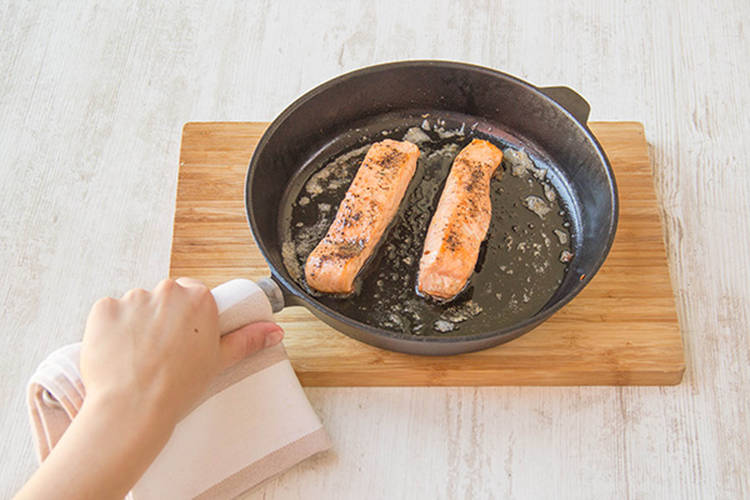 Cook the salmon