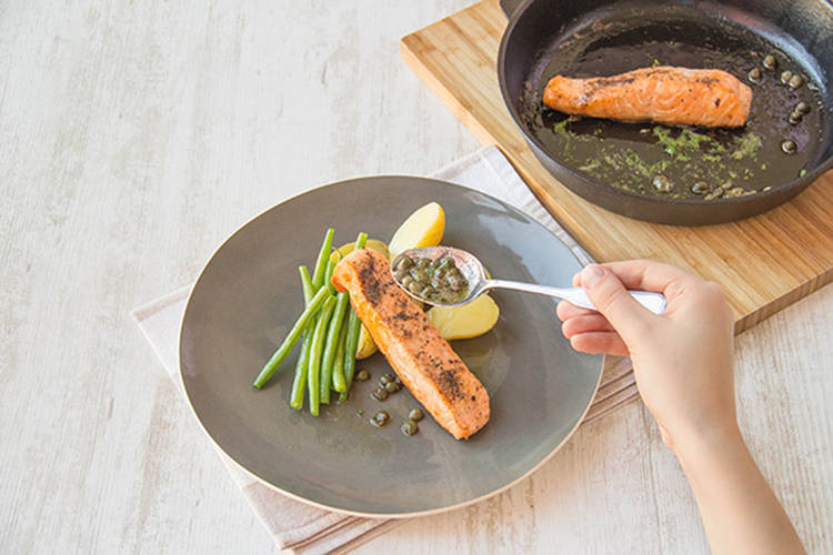 Serve the salmon