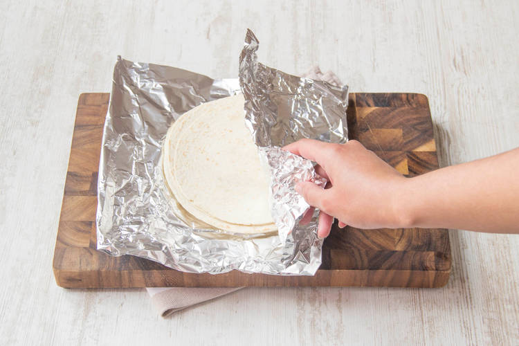 Wrap the tortillas in foil