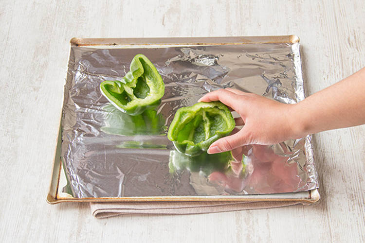 Place capsicum on a tray