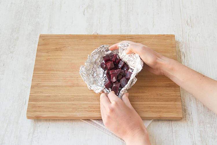 Make a foil parcel for the beetroot