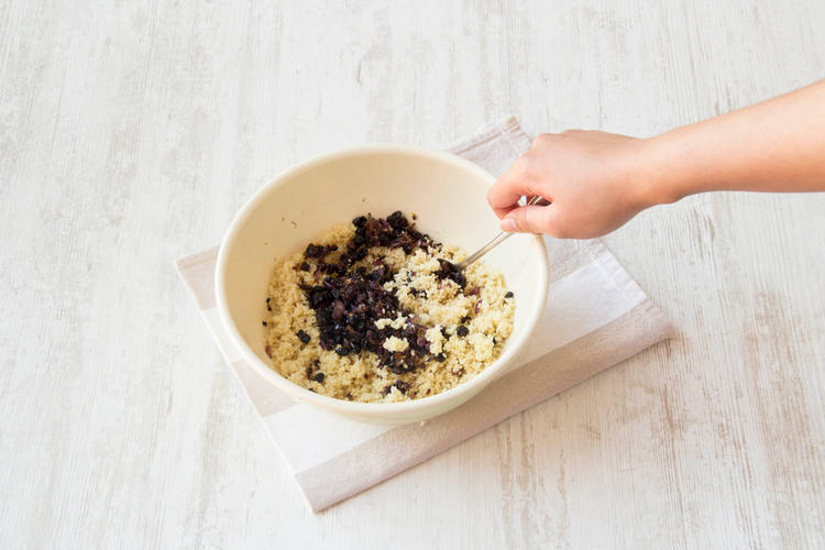 Combine coriander and couscous.