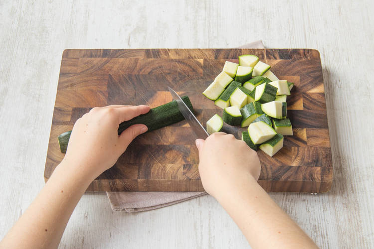 Dice the zucchini