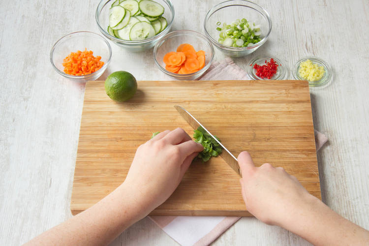 snijd de ingrediënten klein