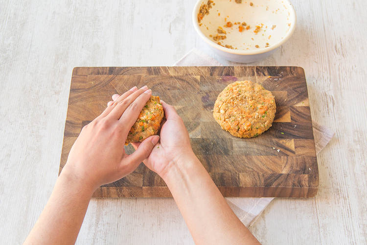 Form mixture into patties