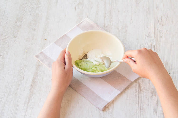 Mix cucumber with yoghurt