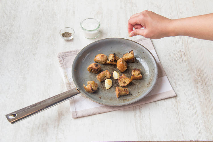 Fry bread cubes