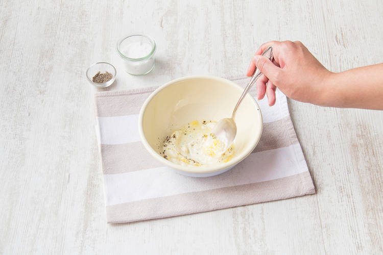 Mix mayonnaise with lemon