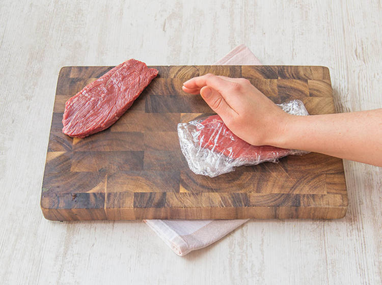 Fleisch flacher drücken