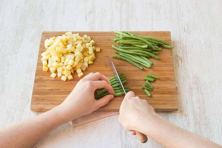 Chop green beans into 2cm lengths