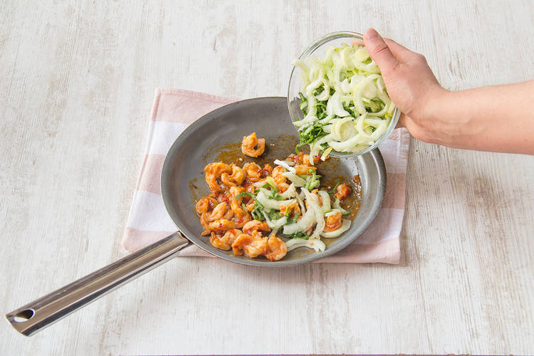 Add bok choy to pan