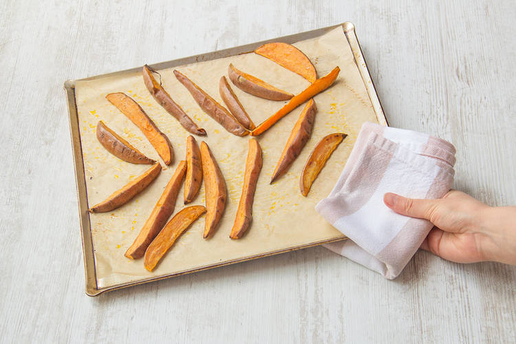Roast sweet potato wedges
