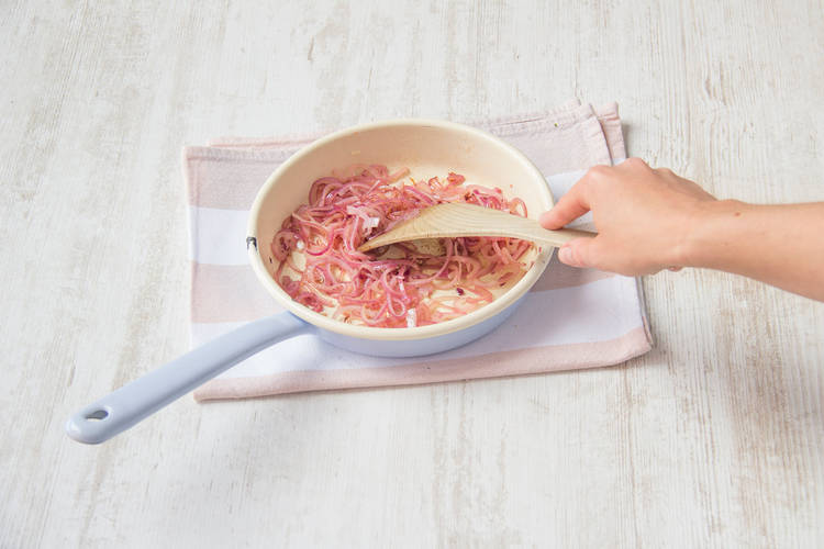 Fry red onion