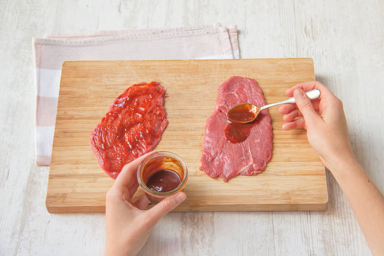 Rub chipotle mixture over steak