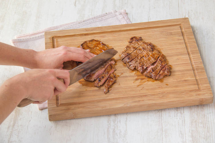 Slice steaks into thin strips