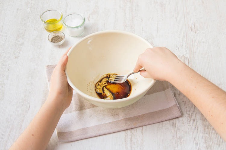 Whisk together mustard and vinegar
