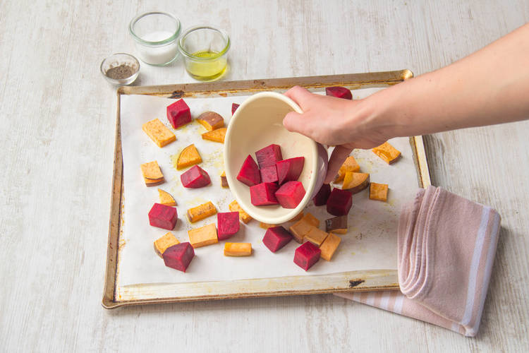 Add beetroot to sweet potatoes