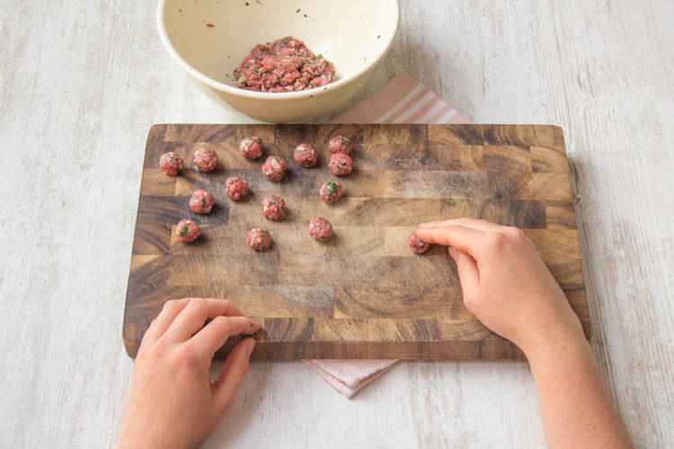 Roll meat into balls