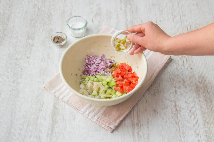 Finish the shrimp ceviche
