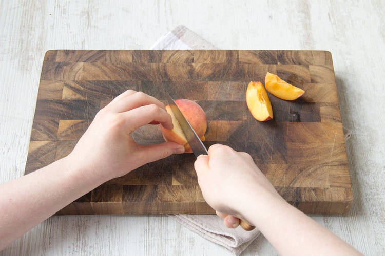 Chop peach into 1cm cubes