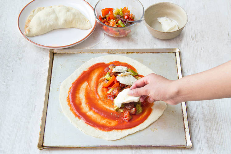 Spread vegetables on top