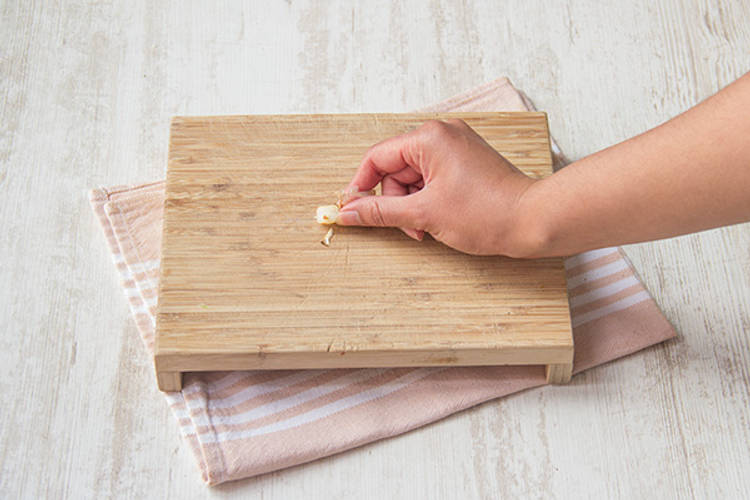 Break up garlic clove