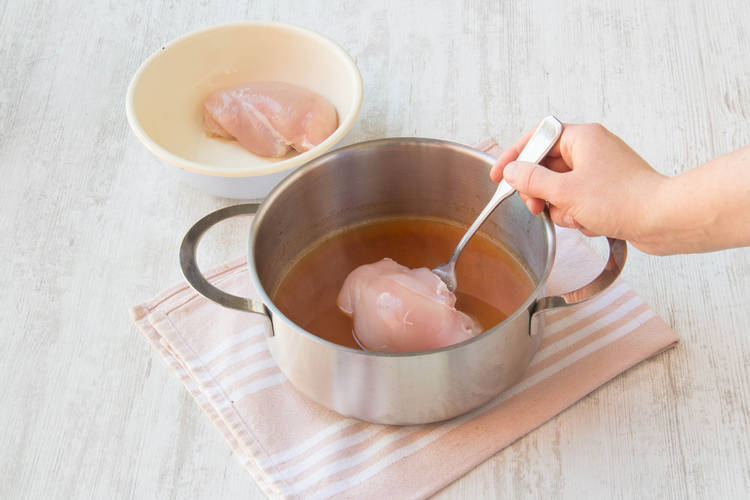 Poach the chicken