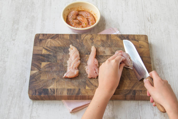 Fleisch einschneiden