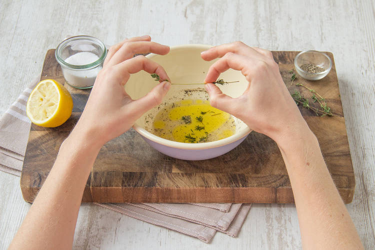 Add thyme leaves