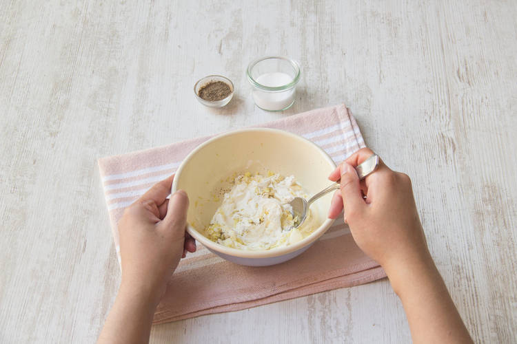 Mix the crème fraîche with lemon and ginger