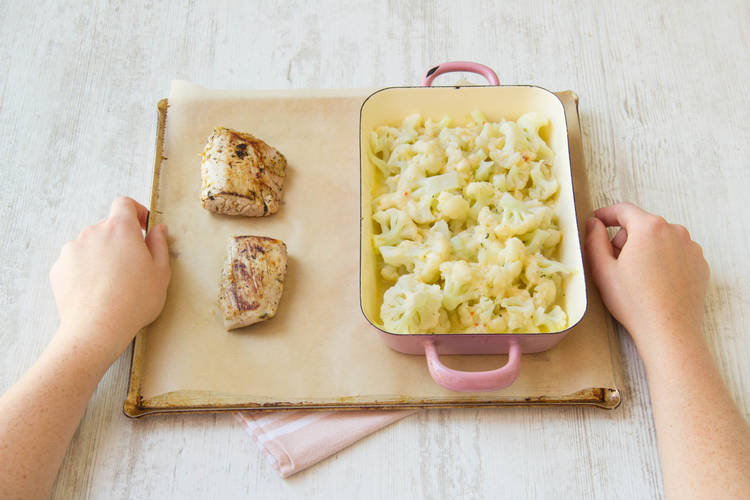 Auflauf und Filets im Ofen garen
