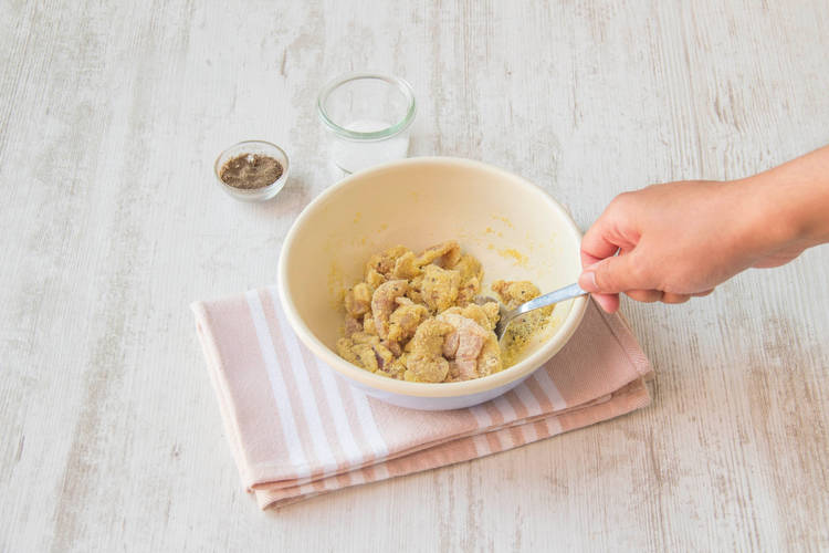 Coat pork in cornflour