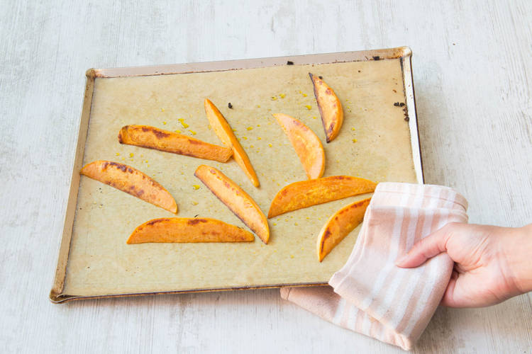 Süßkartoffeln auf Backofen