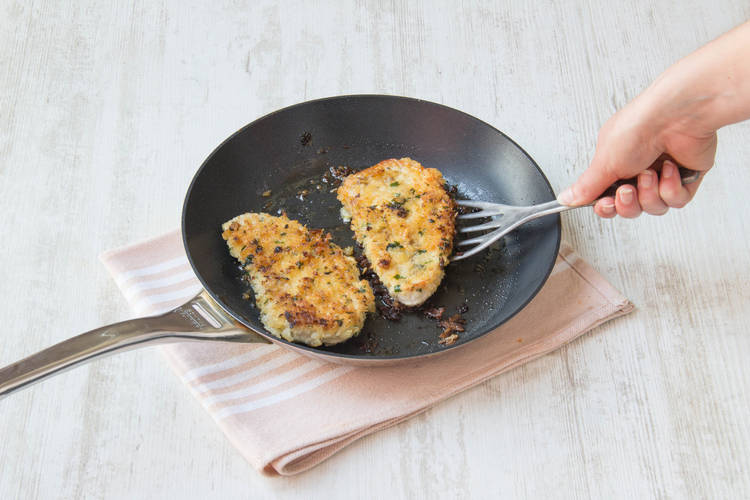 Cook the pork schnitzels