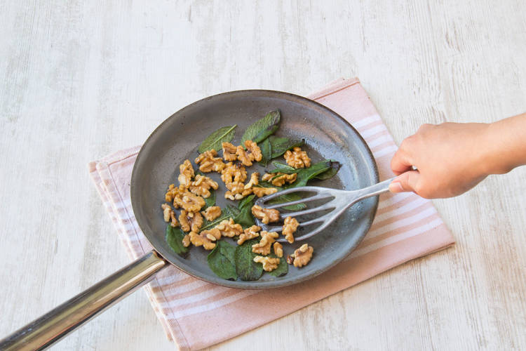 Cook the walnuts and sage