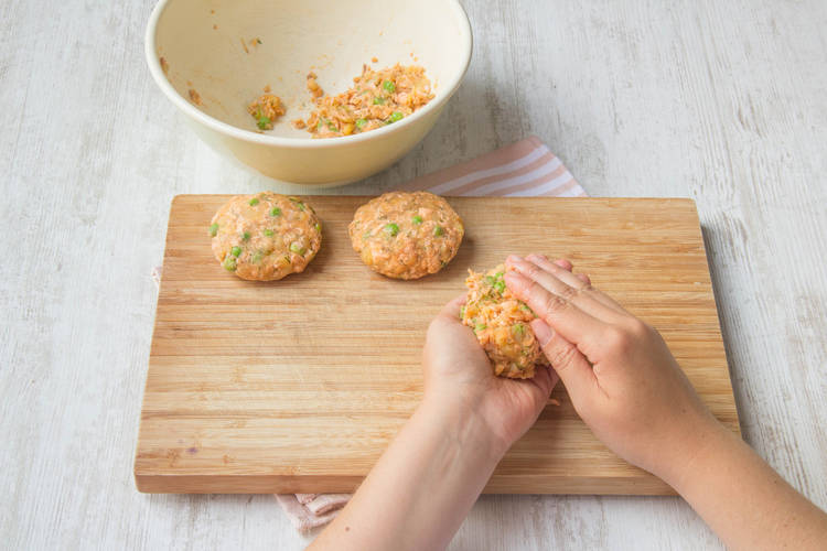 Form mixture into patties