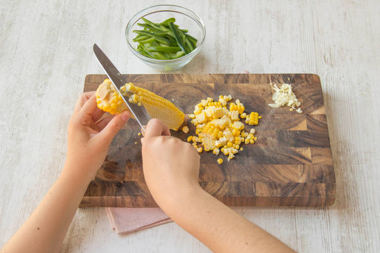 cut the corn kernels off the cob