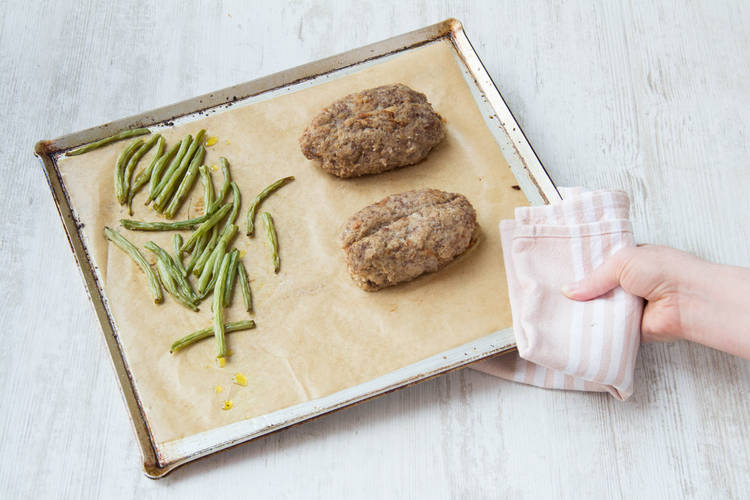 Cook the green beans and meatless