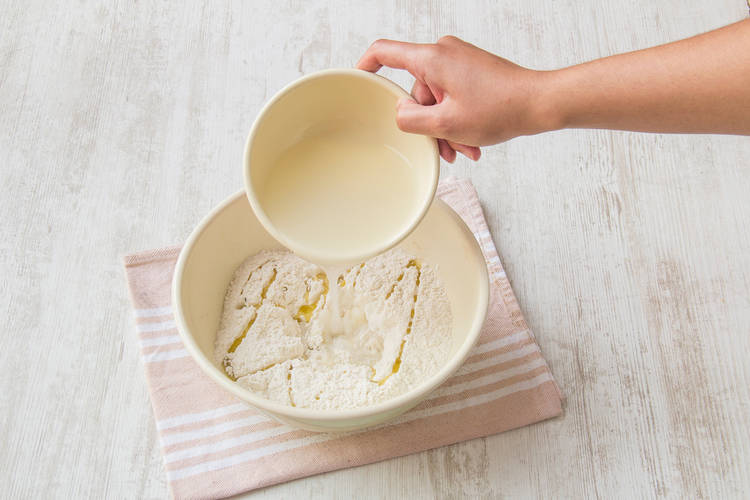 Add the yeast to the flour