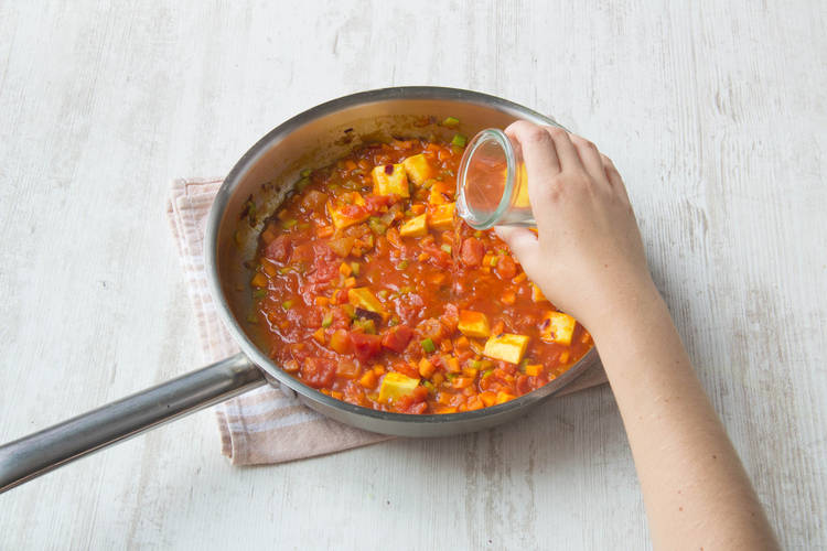 Add water to the pan