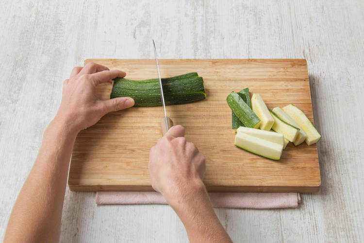 Chop the courgettes